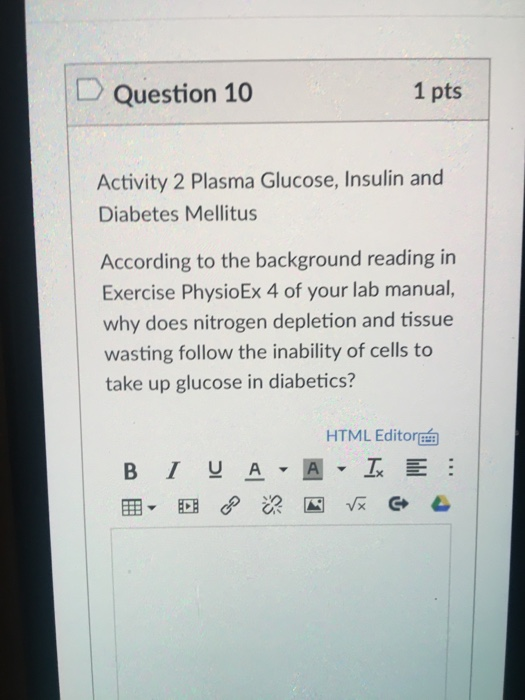 Solved Question 9 1 Pts Activity 2 Plasma Glucose, Insulin | Chegg.com