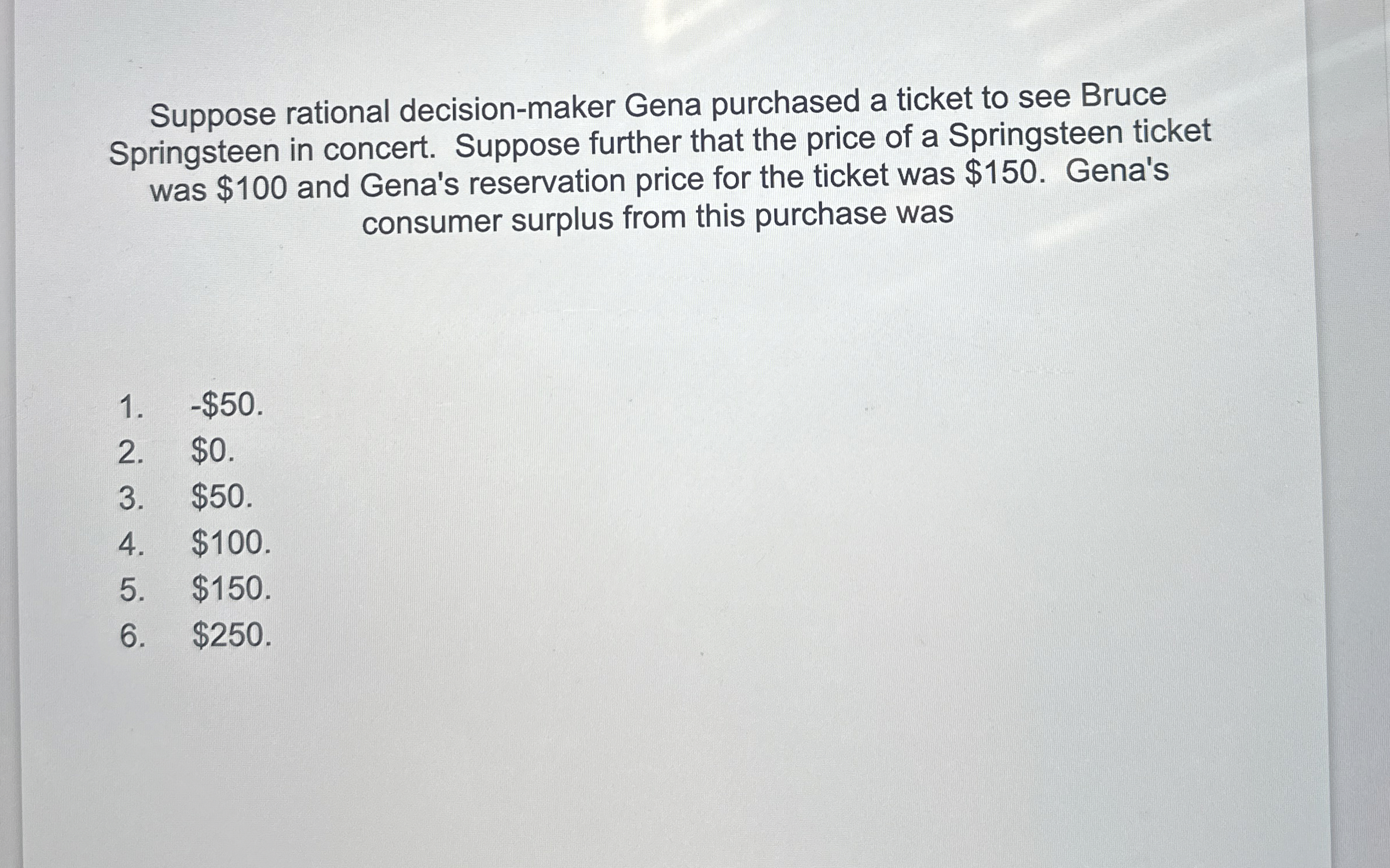 Solved Suppose rational decisionmaker Gena purchased a