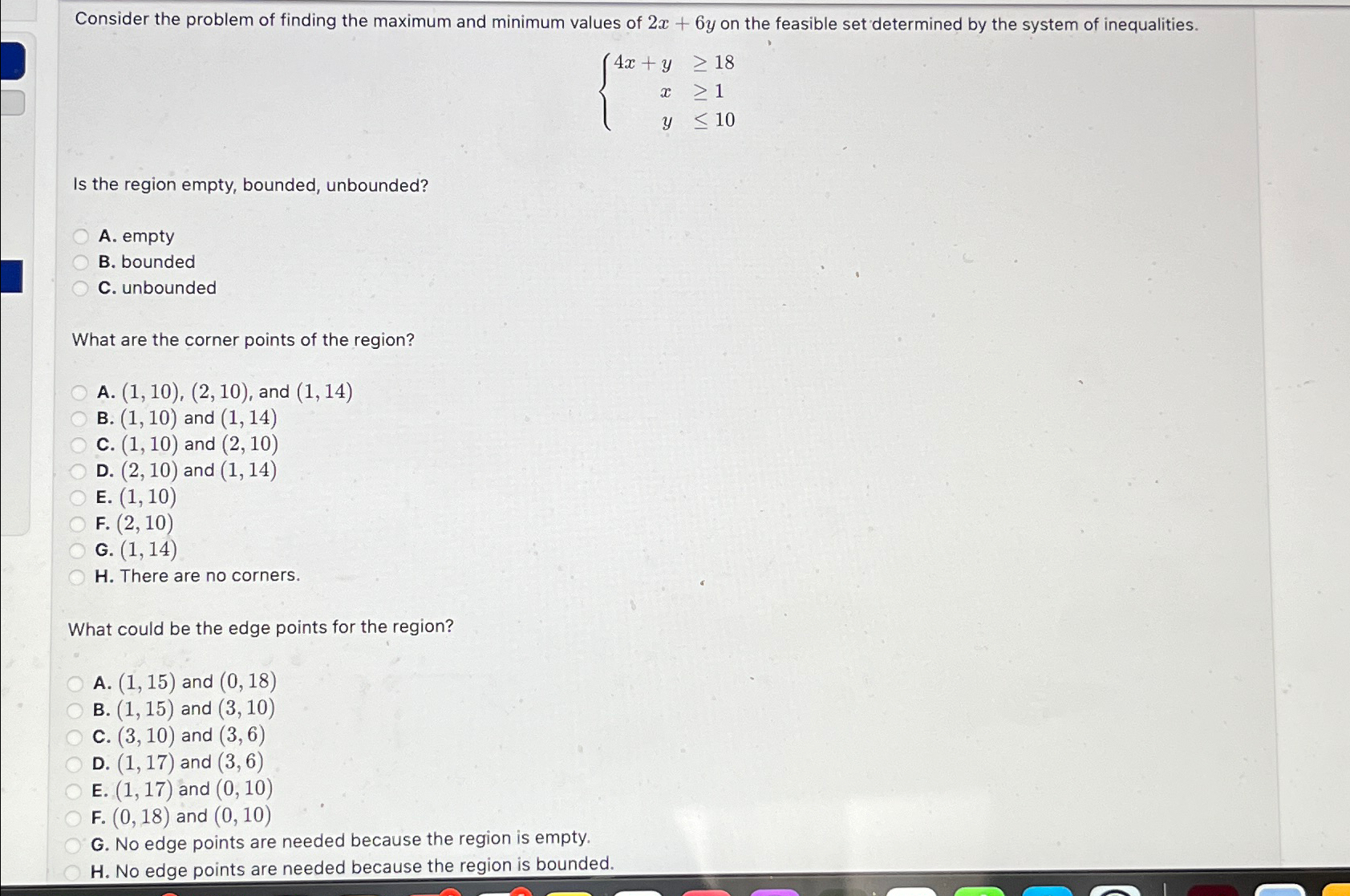 Solved Consider the problem of finding the maximum and | Chegg.com