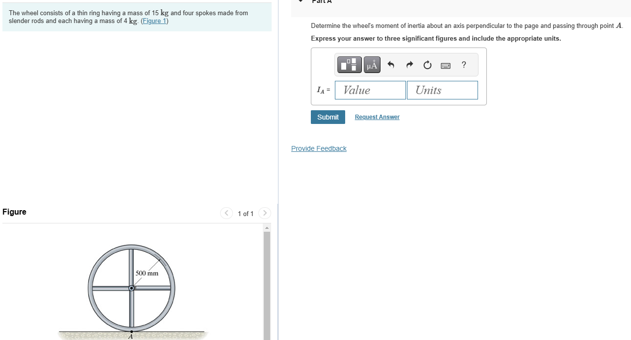 Solved The wheel consists of a thin ring having a mass of 15 | Chegg.com