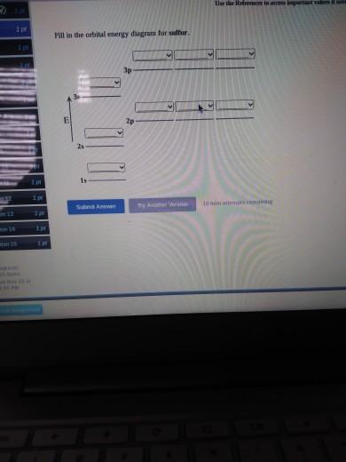 Solved tlehem pertama Fill in the orbital energy diagram for | Chegg.com