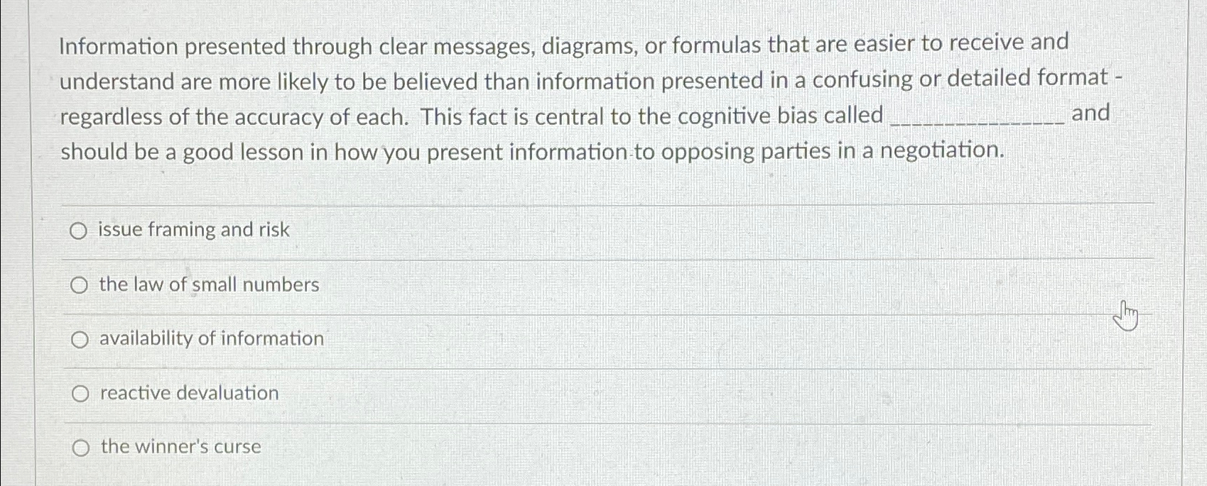 Solved Information presented through clear messages, | Chegg.com