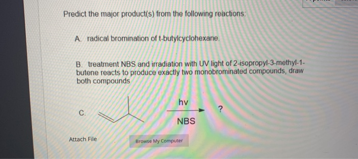 Solved Predict the major product(s) from the following | Chegg.com