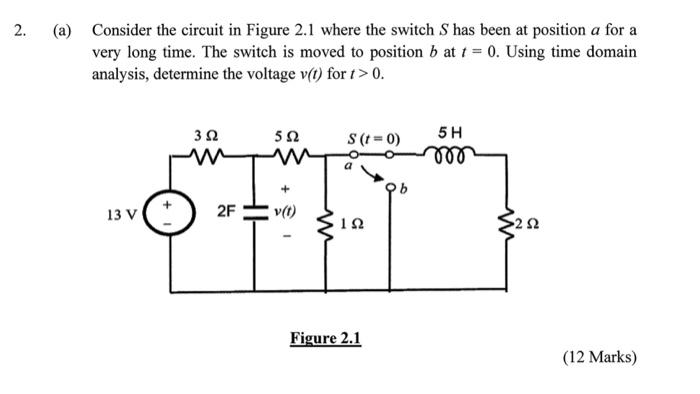 Solved (a) Consider the circuit in Figure 2.1 where the | Chegg.com