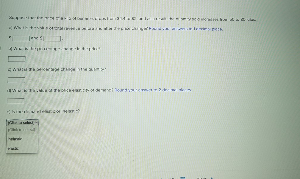 Solved Suppose that the price of a kilo of bananas drops