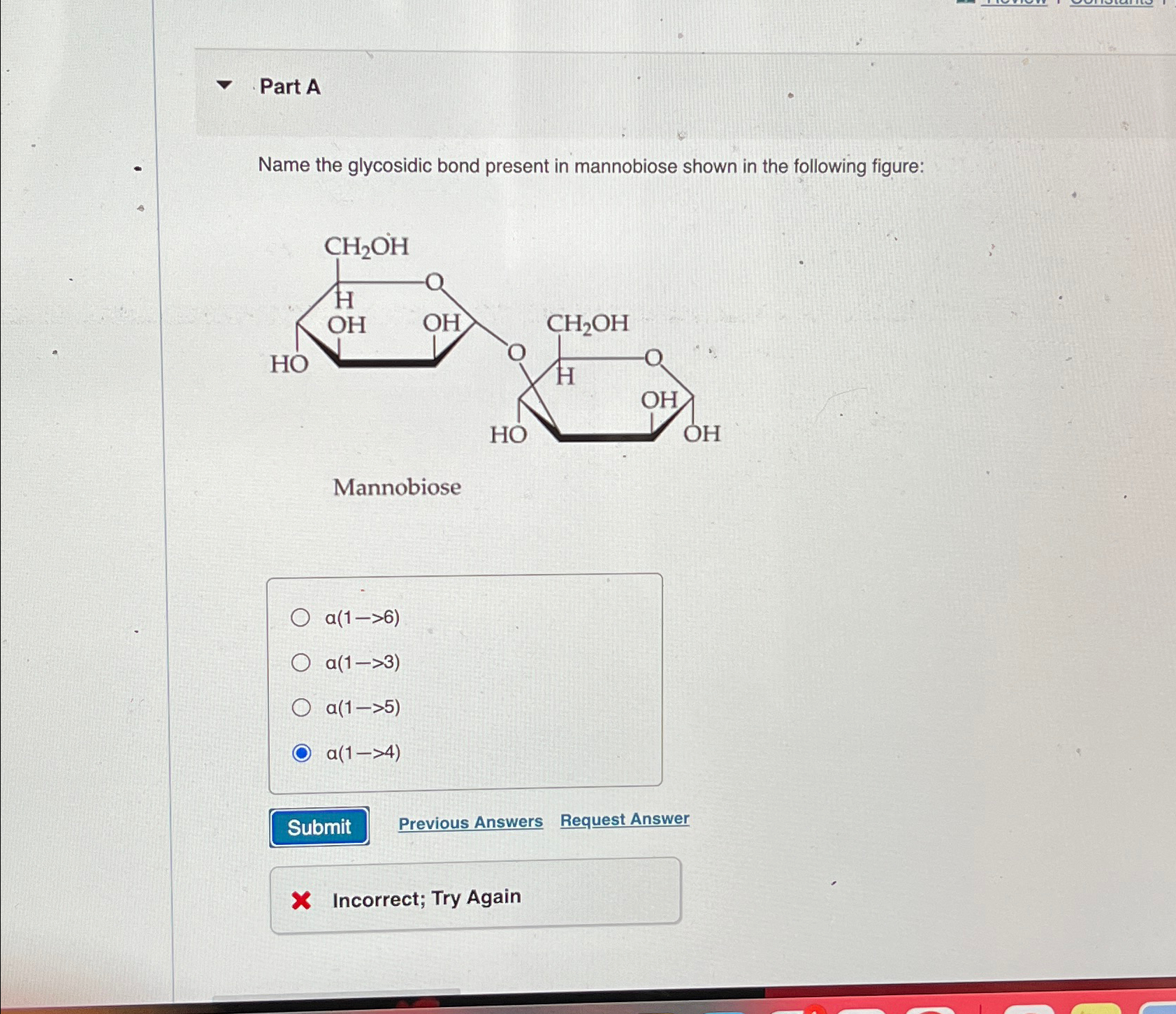 part-aname-the-glycosidic-bond-present-in-mannobiose-chegg