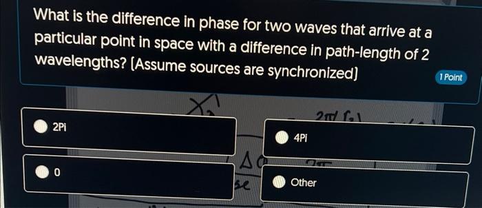 Solved What is the difference in phase for two waves that | Chegg.com