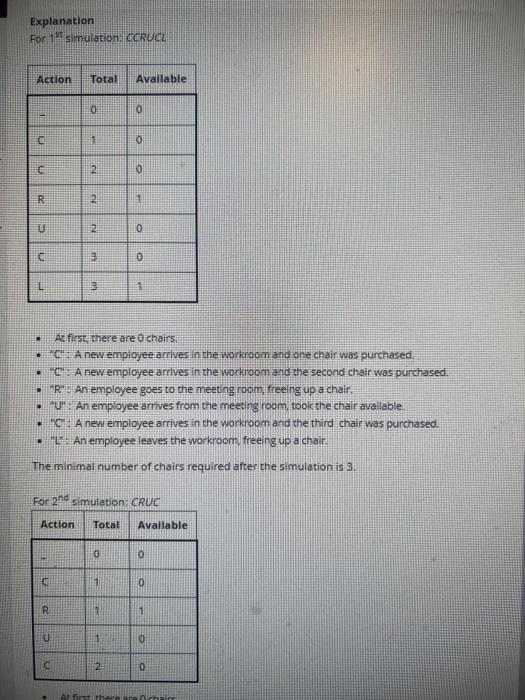 Solved 1. Chairs Requirement In this chailenge, determine