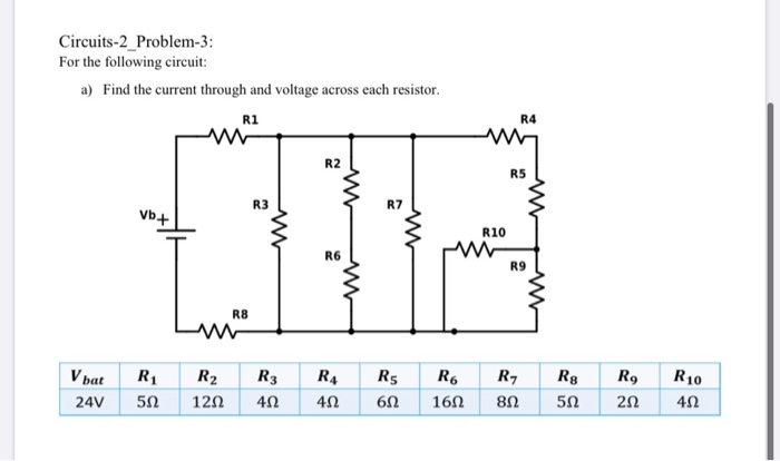 Solved Circuits-2_Problem-1: For the circuit below: a) | Chegg.com