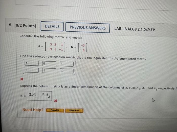 Solved 4. [-/2 Points] DETAILS LARLINALG8 2.1.015. Find, If | Chegg.com