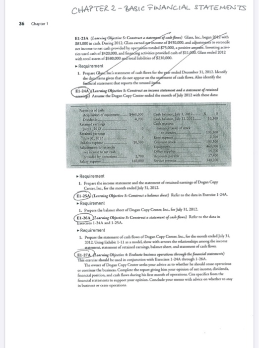 CHAPTER 2 - BASIC FWANCIAL STATEMENTS 36 Chapter 1 | Chegg.com