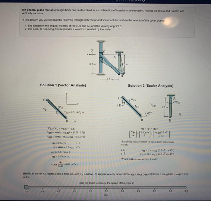 Solved The General Plane Motion Of A Rigid Body Can Be | Chegg.com