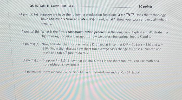 Solved (4 points) (a) Suppose we have the following | Chegg.com