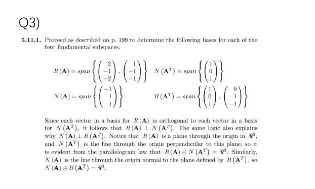 5.11.1. Verify the orthogonal decomposition theorem | Chegg.com