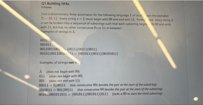 Solved 5 Points Give A Deterministic Finite Automaton For | Chegg.com