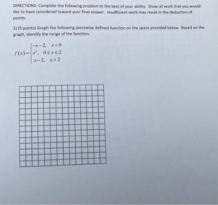 Solved DIRECTIONS: Complete The Following Problem To The | Chegg.com