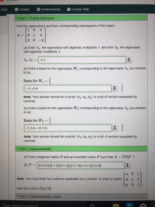 Solved Course Help Sets l.Grades Achievements Part 1: | Chegg.com