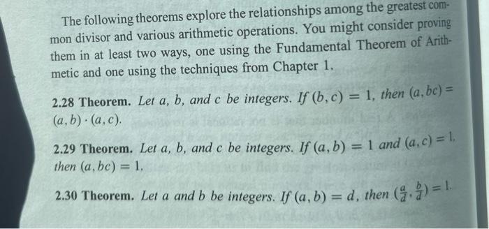 Solved The Following Theorems Explore The Relationships | Chegg.com