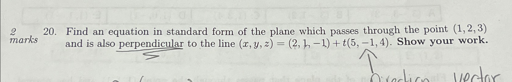 Solved Find an equation in standard form of the plane which | Chegg.com