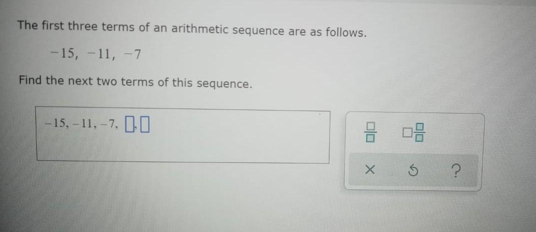 Solved The first three terms of an arithmetic sequence are | Chegg.com