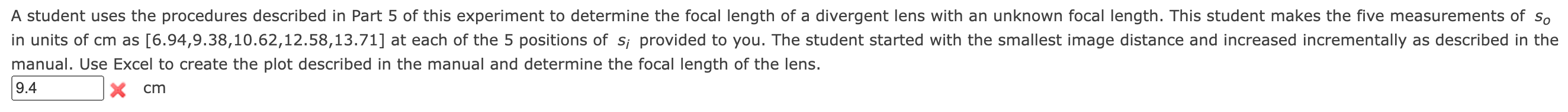 Solved A student uses the procedures described in Part 5 ﻿of | Chegg.com