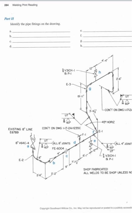 Part II Identify the pipe fittings on the drawing. a. | Chegg.com