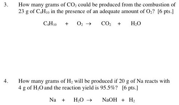 Solved 3. How many grams of CO2 could be produced from the | Chegg.com