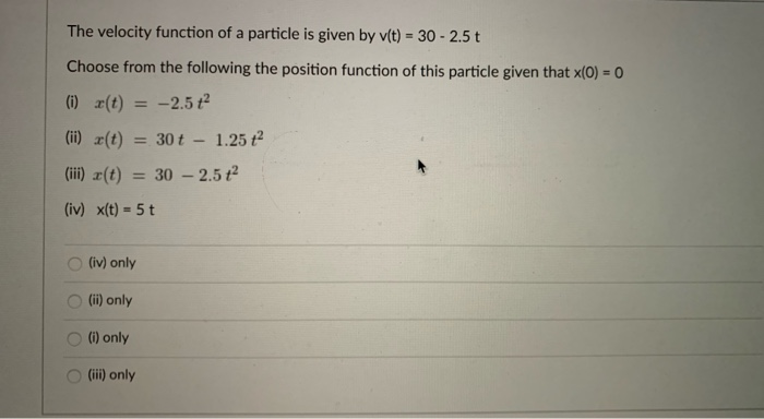 Solved The velocity function of a particle is given by v(t) | Chegg.com