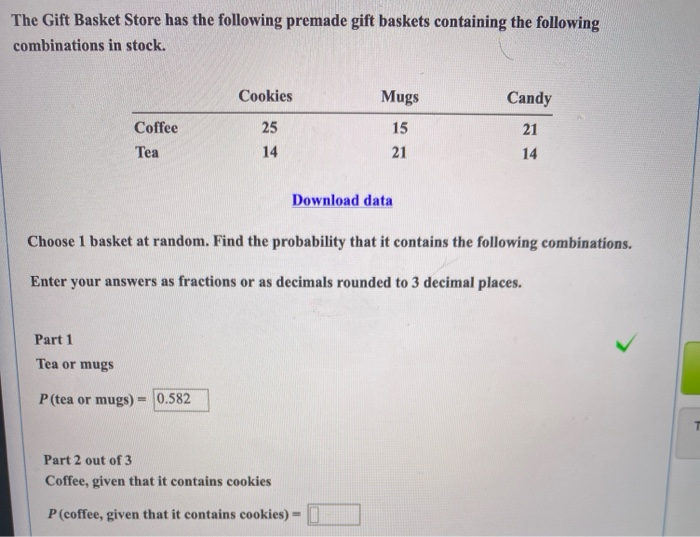 Solved The Gift Basket Store has the following premade gift