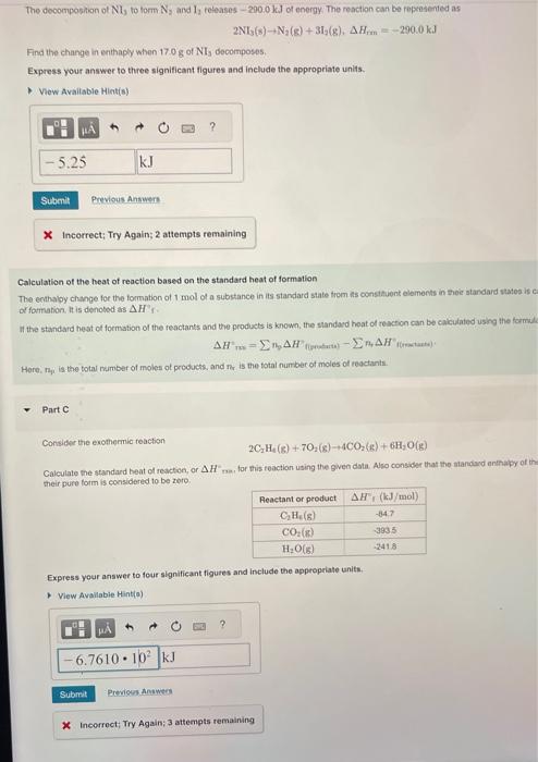 Solved Part A Use the data in the table above to calculate | Chegg.com