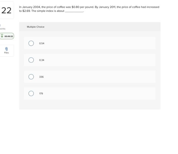 Solved In January 2004 , the price of coffee was 0.80 per