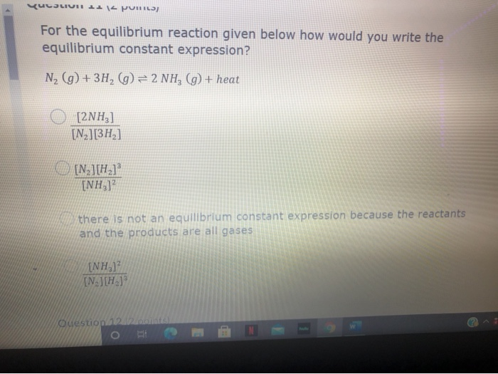 Solved for the equilibrium reaction given below how would | Chegg.com