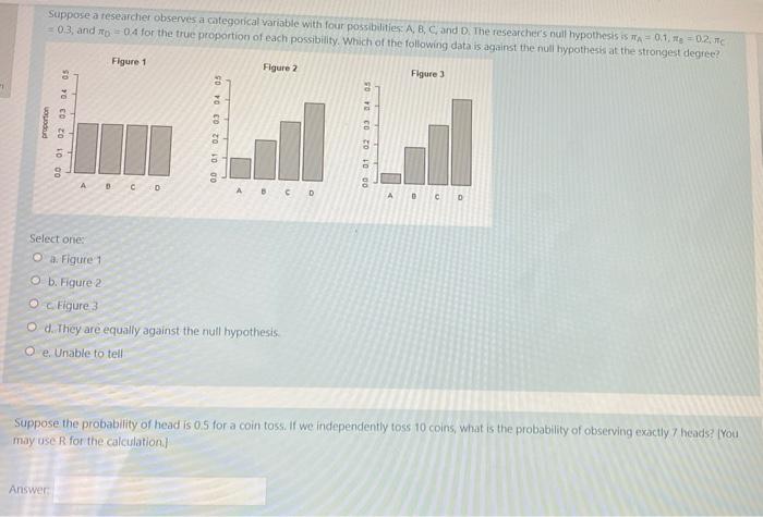 Solved Suppose a researcher observes a categorical variable | Chegg.com