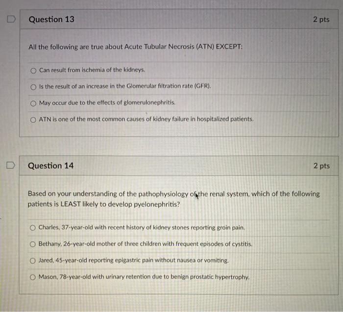 Solved D Question 12 2 pts With ONE EXCEPTION, all the | Chegg.com