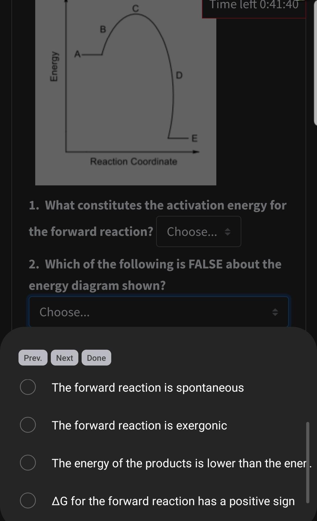 Solved Consider The Following Energy Diagram. Answer The | Chegg.com