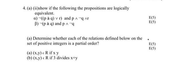 Solved 4 A Ii Show If The Following The Propositions Chegg Com