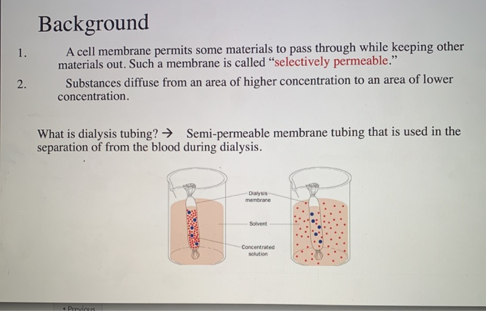 Solved 1 Background A Cell Membrane Permits Some Materials Chegg