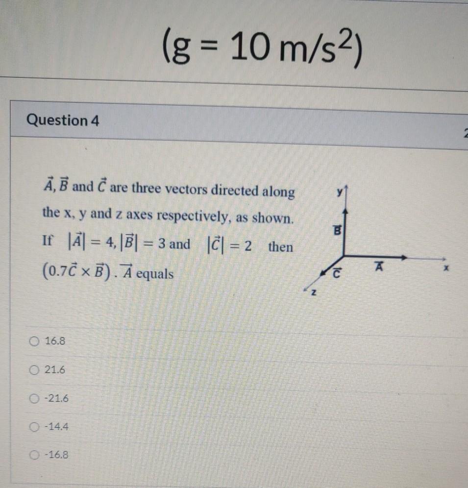 Solved G 10 M S2 Question 4 A B And C Are Three Vect Chegg Com