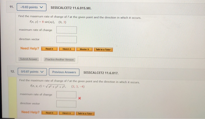 solved refer to the figure below. a change from point... Solved 11. -/0.83 points ~ SESSCALCET2 11.6.015.MI. Find the | Chegg.com