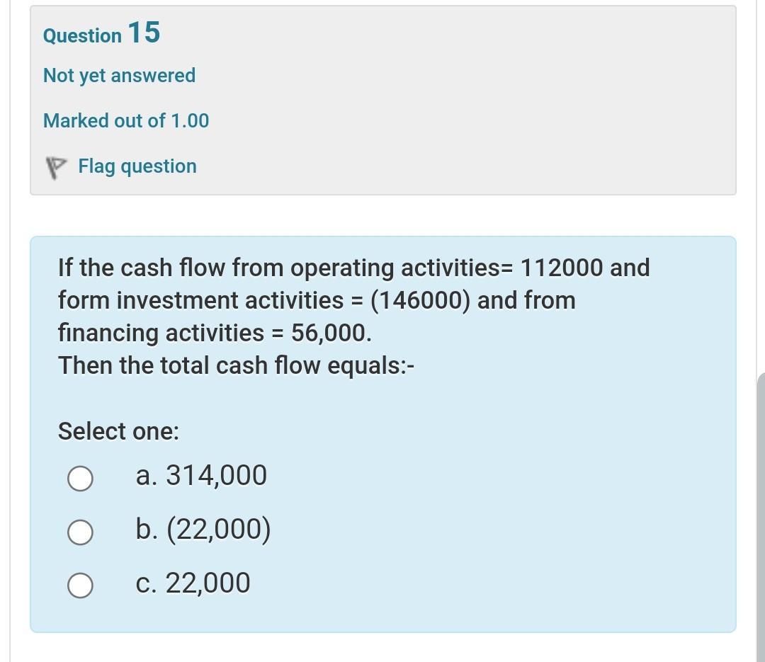 Solved Question 16 Not yet answered Marked out of 1.00 Flag | Chegg.com