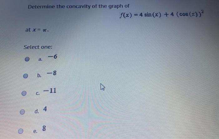 Solved Determine The Concavity Of The Graph Of F X 4 S Chegg Com