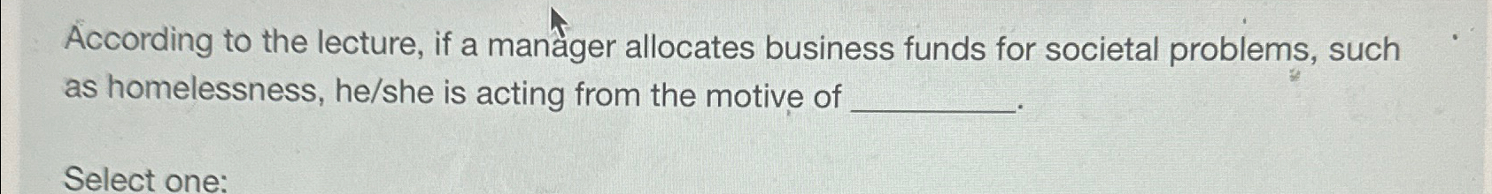 Solved According To The Lecture, If A Manager Allocates | Chegg.com