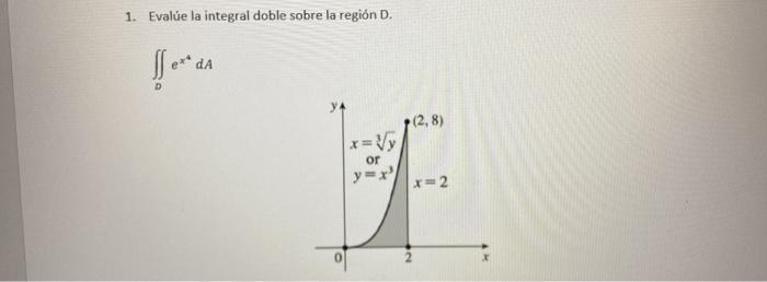 Solved 1 Evalue La Integral Doble Sobre La Region D E Da Chegg Com
