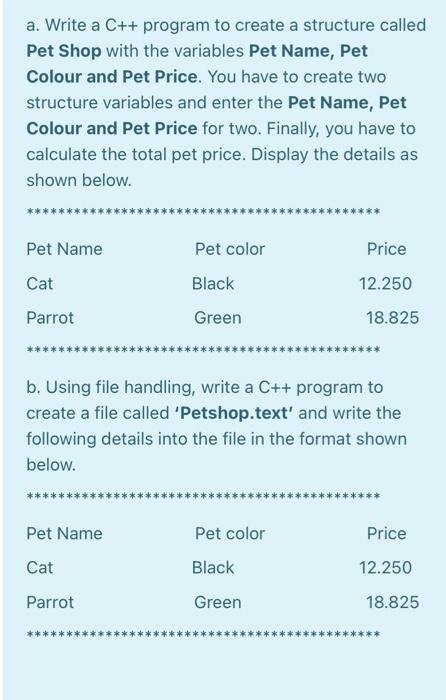 Solved a. Write a C++ program to create a structure called | Chegg.com