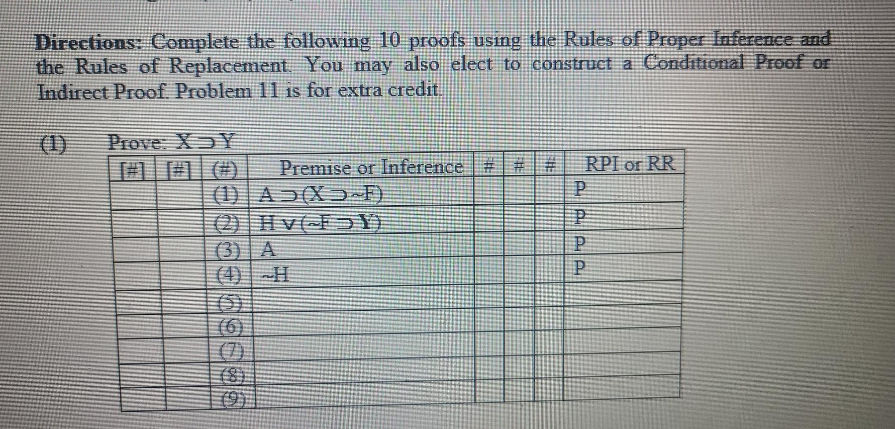 Solved Directions: Complete the following 10 proofs using | Chegg.com