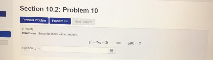 Solved Section 10.2: Problem 9 Previous Problem Problem List | Chegg.com