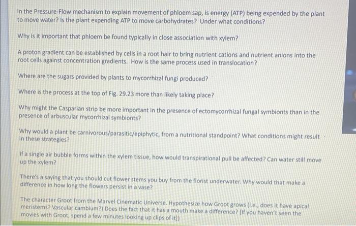 In the Pressure-Flow mechanism to explain movement of phloem sap, is energy (ATP) being expended by the plant to move water? 