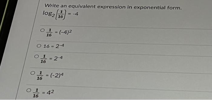 Solved Write an equivalent expression in exponential form. | Chegg.com