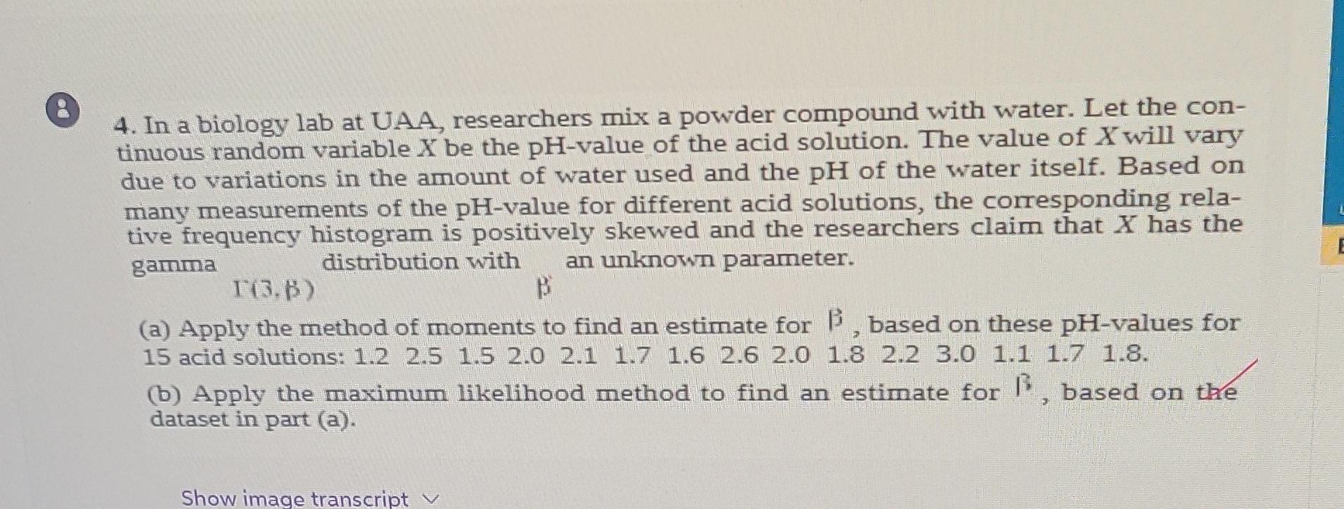 Solved Explanation: Part (b): Maximum Likelihood Estimation | Chegg.com