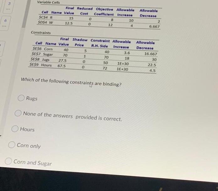 Solved Consider the sensitivity report below: 3 Variable | Chegg.com
